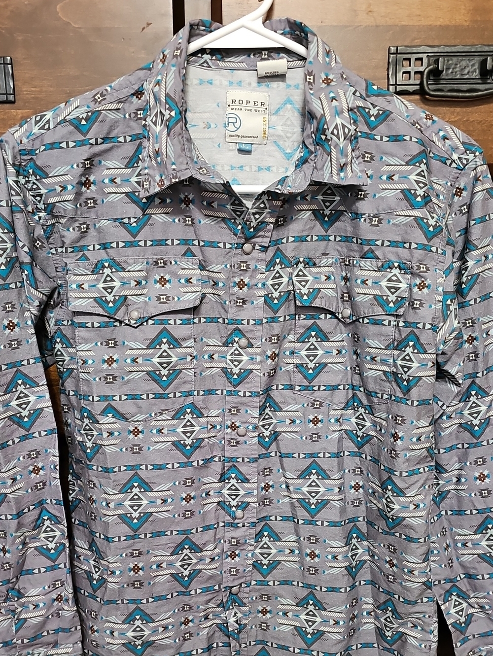 Roper Western Cowboy Aztec Print Shirt